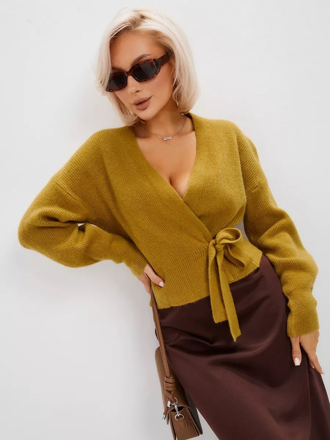 Knitted Sweater Coat V-Neck