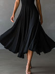 Black Halter Neck Midi Dress | Evening Dress