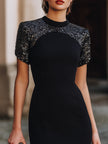 FJØRNA structured embellished shoulder evening dress for women, featuring intricate details and elegant design, suitable for formal occasions.