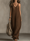Olive Knit Sleeveless Maxi Dress | Casual Dress