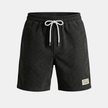 FJØRNA men's corduroy shorts with drawstring waist, beige color, casual pants, front pockets, and relaxed fit.