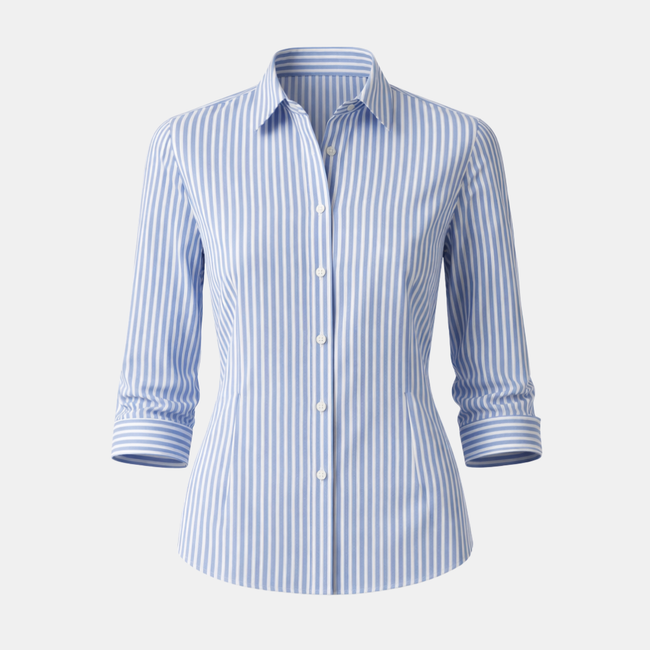 Cotton Striped Button-Down Shirt Women