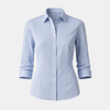 Men's relaxed fit striped button-down shirt from FJØRNA, featuring a classic collar and casual style.