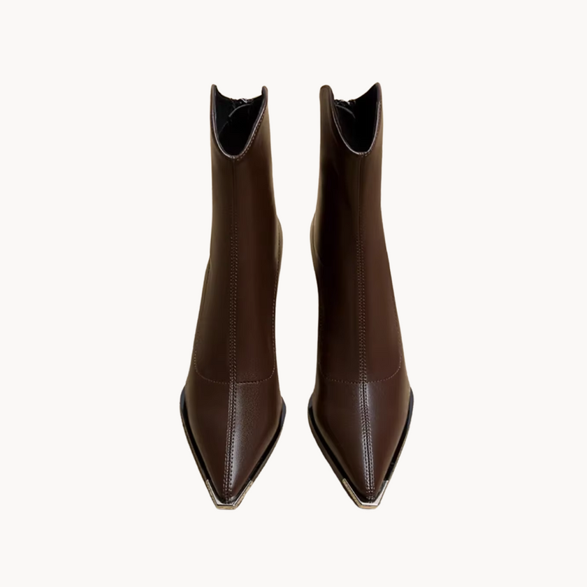 Black Chelsea Boots with Chrome Tip - 14