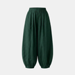 FJØRNA linen blend harem trousers for women with elastic waist and relaxed fit, casual pants with loose, comfortable style.