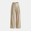 FJØRNA women’s high waisted wide leg tailored trousers, front view showing smooth fabric and wide-leg silhouette.