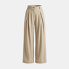 FJØRNA women’s high waisted wide leg tailored trousers, front view showing smooth fabric and wide-leg silhouette.