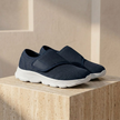 Men’s FJØRNA mesh trainers with lightweight breathable slip-on design, showcasing the comfortable, sporty shoe front view.