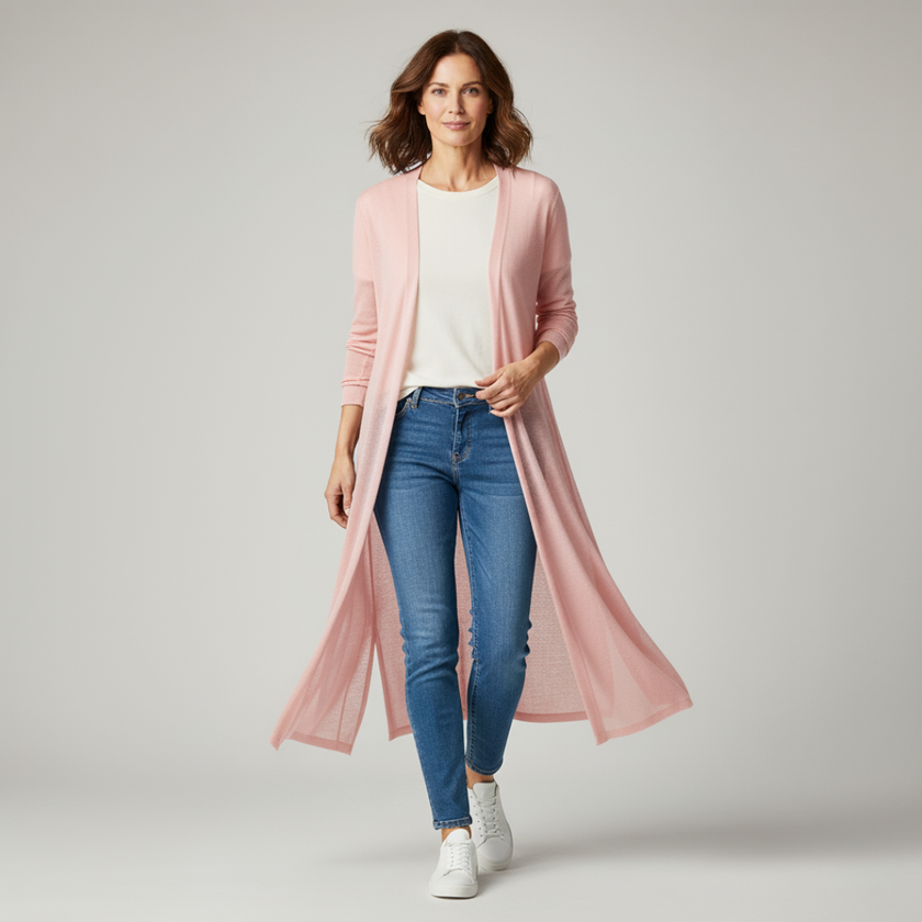 Cozy Knit Cardigan Sweater White