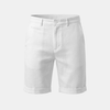 Men's linen blend shorts by FJØRNA with a tailored, relaxed fit, displayed on a neutral background.