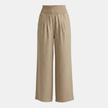 FJØRNA women's wide-leg high waist elastic trousers, stylish and comfortable pants with a relaxed fit and flowing fabric.