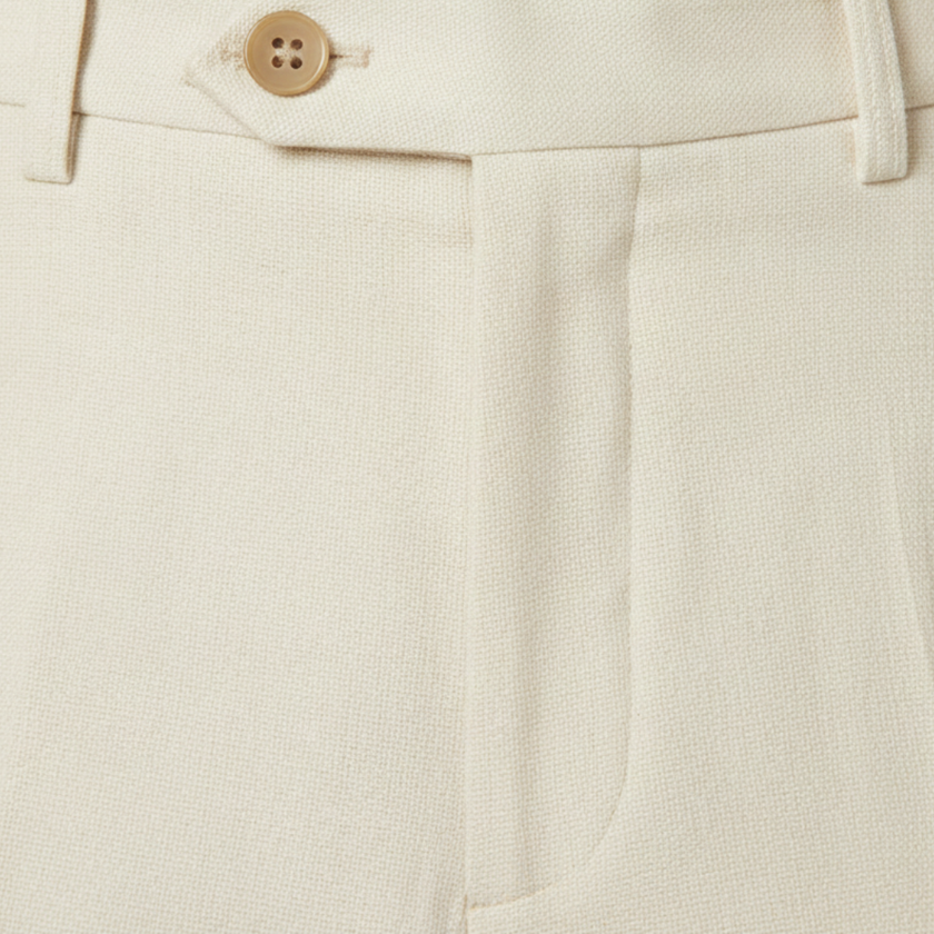 FJØRNA men's linen blend straight leg trousers with relaxed fit, casual pants for comfortable, stylish wear.