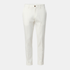 FJØRNA men's slim fit trousers, stylish tailored pants with a sleek design, shown in a neutral color on a model.