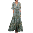 FJØRNA elegant floral V-neck dress for women, showcasing a flowy fabric and stylish design perfect for special occasions.