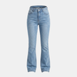 Women’s high waist bootcut jeans by FJØRNA, slim fit pants with a classic denim look and flattering silhouette.