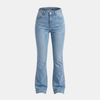 Women’s high waist bootcut jeans by FJØRNA, slim fit pants with a classic denim look and flattering silhouette.