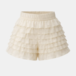 FJØRNA women's high waist ruffle shorts, stylish casual pants with ruffle details, perfect for summer wear