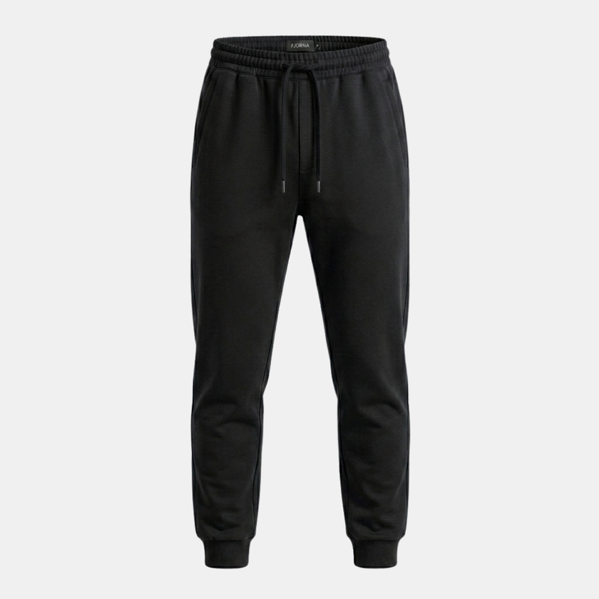 FJØRNA men's relaxed fit joggers with drawstring waist, casual pants for comfortable everyday wear