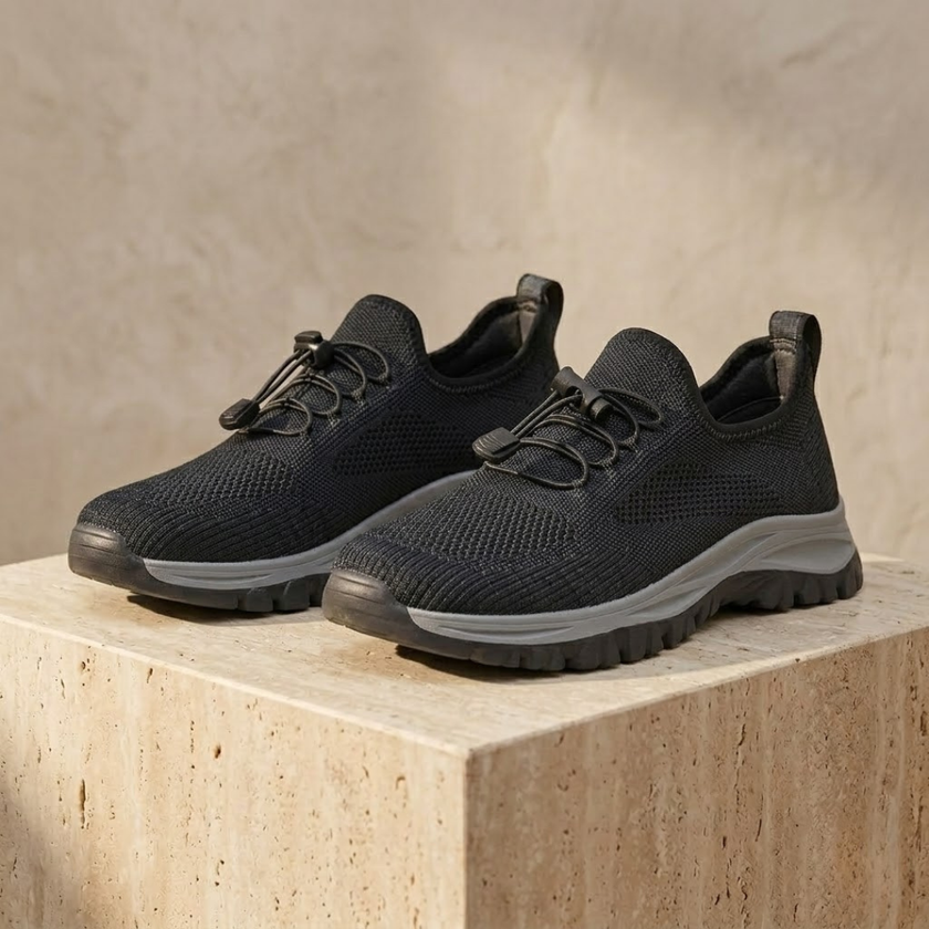 Men’s FJØRNA mesh outdoor trainers with orthopaedic support, breathable athletic shoes for active outdoor wear.
