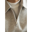 Lapel Half-Zip Sweater Gray