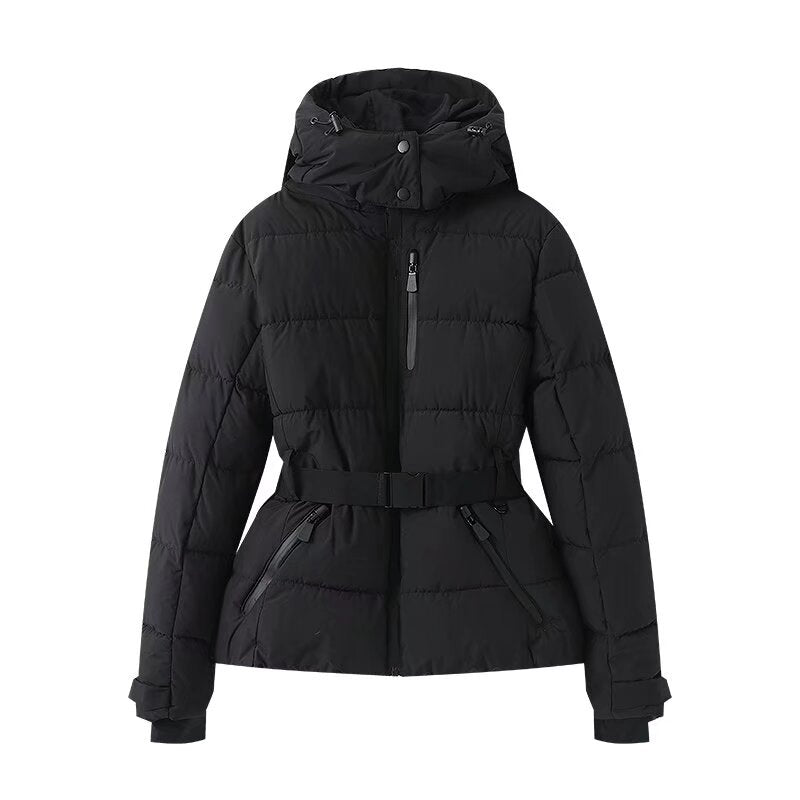 Slimming Padded Jacket With Belt - 4