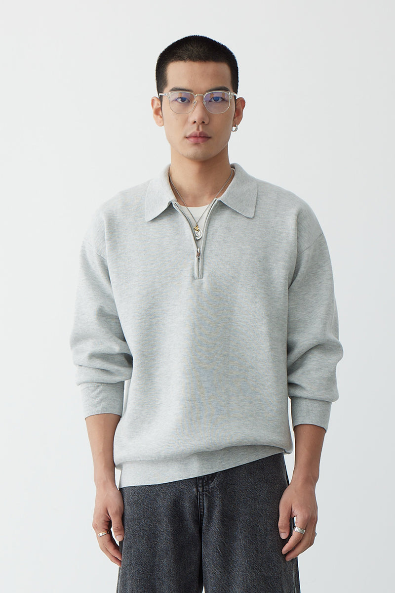 Casual Knit Sweater Gray Pullover - 7