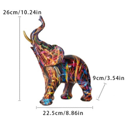 Eye-Catching Artistic Elephant Statue with Graffiti Design