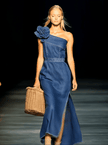 Denim Strapless Maxi Dress | Evening Dress