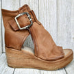 FJØRNA Elana stylish orthopedic boho wedge sandals with woven straps and cork heels, perfect for casual summer wear.