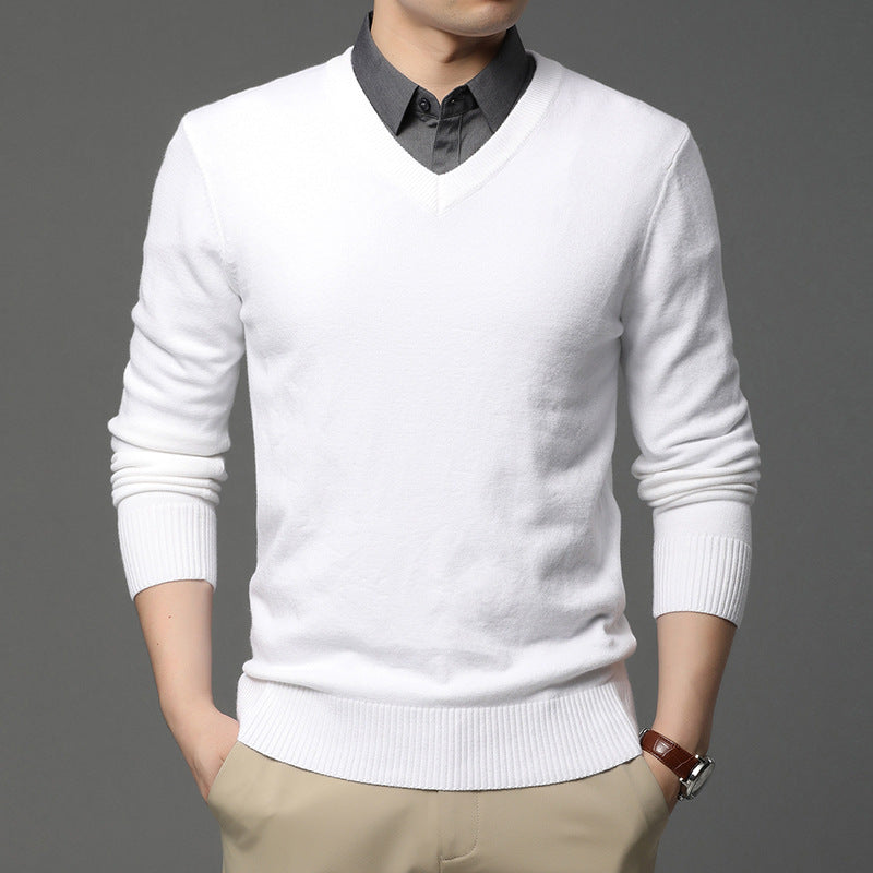 Casual White Long Sleeve Shirt - 1