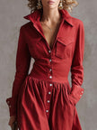 Red Linen Maxi Dress | Casual Dress