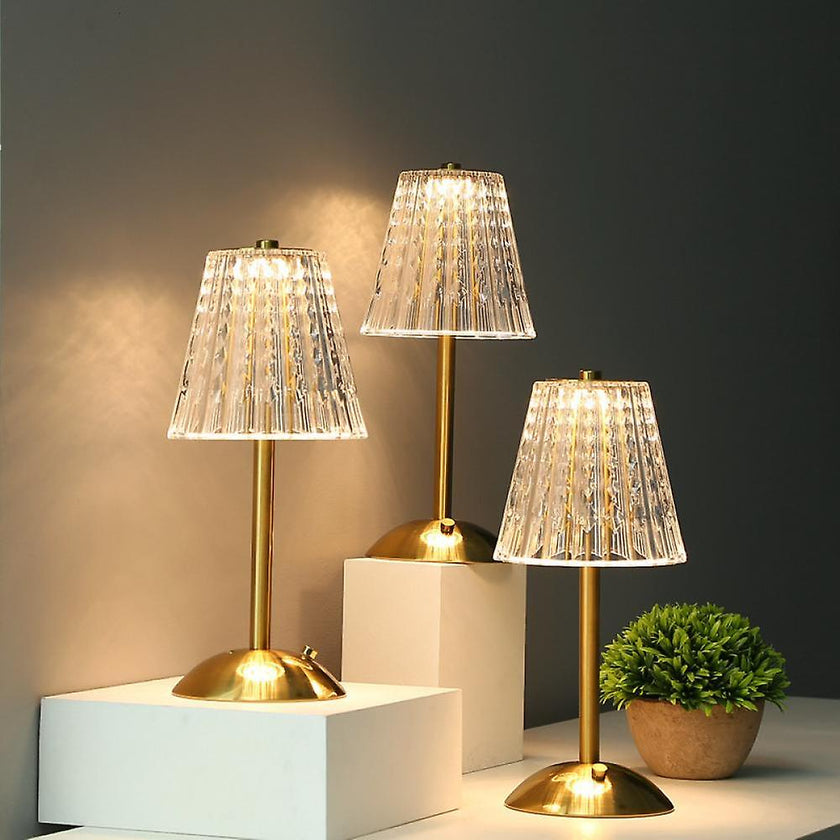 Alise - Golden Crystal Rechargeable Table Lamp