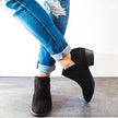 Black Ankle Boots Low Heel - 6