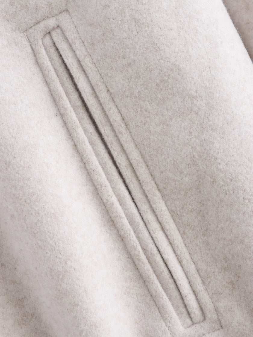 Soft Round-Neck Jacket Gray