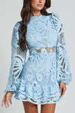 FJØRNA Hannah white lace dress, elegant sleeveless dress with intricate lace details, perfect for special occasions or summer wear.