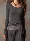 Charcoal Knit Maxi Dress For Women