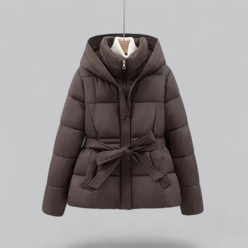 Elegant Puffer Coat with Hood - 3