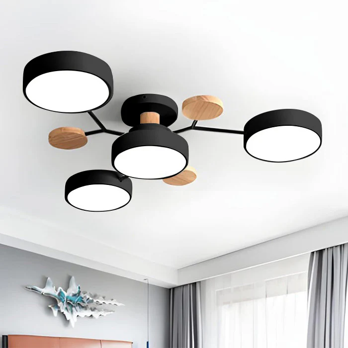 Semi-Flush Modern Halo LED Ceiling Light