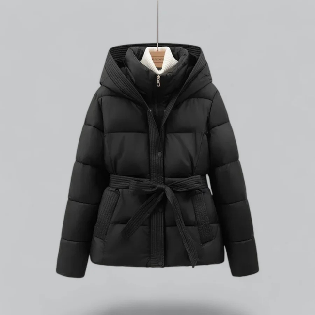 Elegant Puffer Coat with Hood - 2
