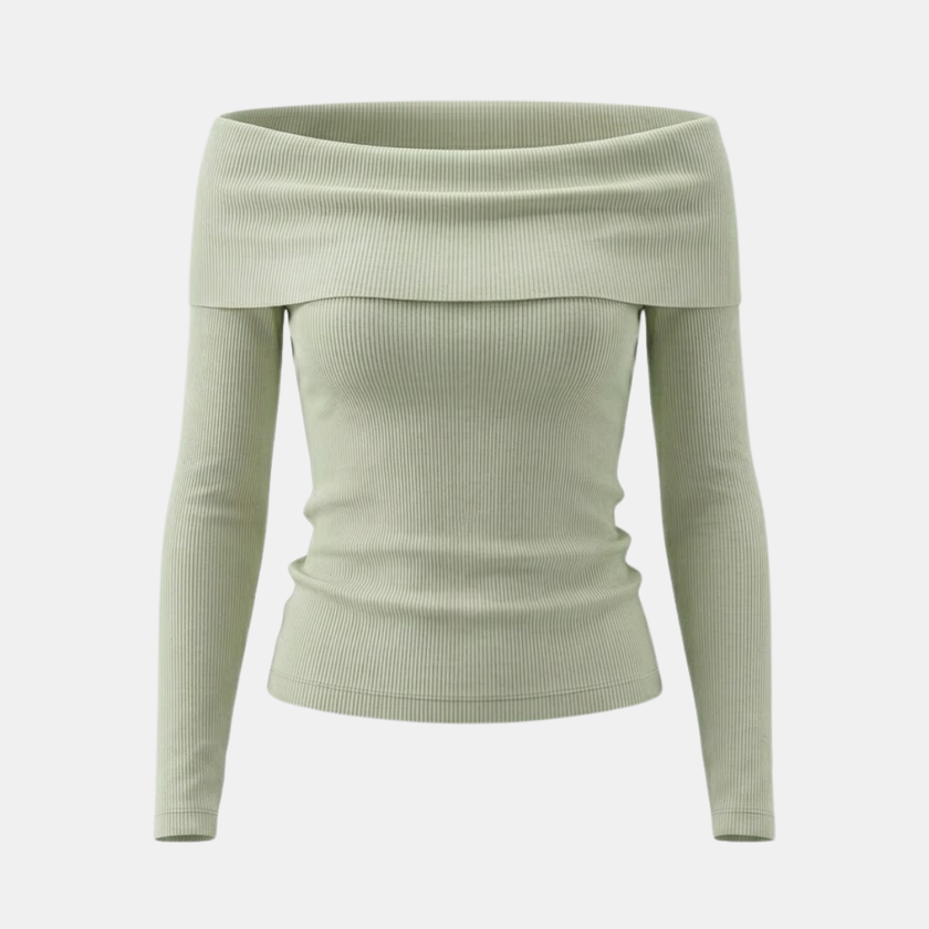 FJØRNA men's ribbed knit sweater, cozy and stylish, featuring a fitted design and ribbed texture, ideal for casual wear.