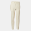 FJØRNA men's linen blend straight leg trousers with relaxed fit and classic style, shown in a neutral color on a model.