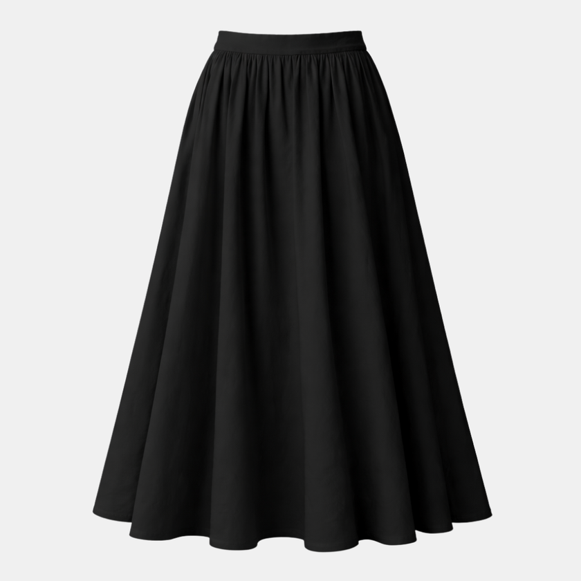 FJØRNA women's high waist maxi skirt, flowing fabric, ankle-length, stylish and comfortable for casual or dressy wear.