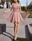 Mint green tulle cocktail dress for women by FJØRNA, featuring a fitted bodice and flowing skirt for elegant occasions.