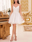 Mint green tulle cocktail dress for women by FJØRNA, featuring a fitted bodice and flowing skirt for elegant occasions.