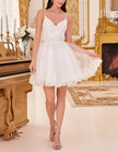 Mint green tulle cocktail dress for women by FJØRNA, featuring a fitted bodice and flowing skirt for elegant occasions.