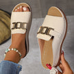FJØRNA orthopedic wedge sandals for women with arch support, summer comfort, brown leather straps and cushioned footbed.