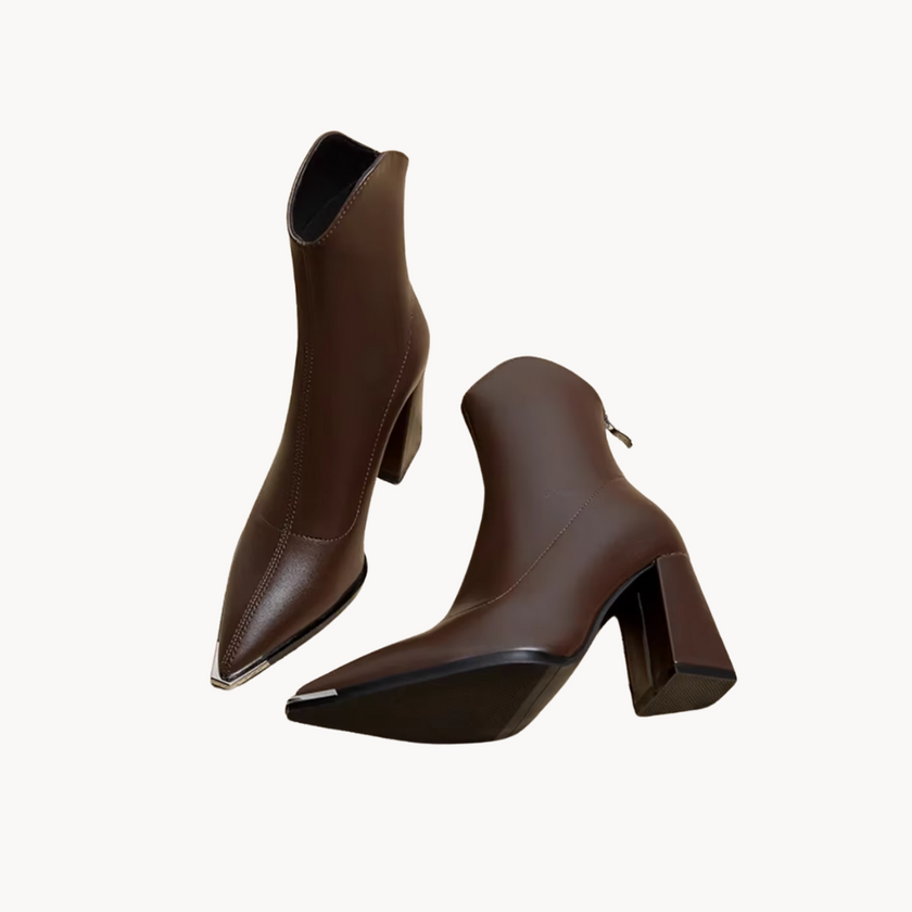 Black Chelsea Boots with Chrome Tip - 15