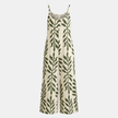 FJØRNA women's two-piece suit set with wide-leg tropical print, featuring a sleeveless top and matching pants.