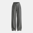 Women’s wide leg trousers with criss cross waist design, FJØRNA brand, featuring a stylish and comfortable pants fit.