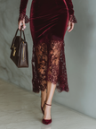 Burgundy Velvet Maxi Dress | Evening Dress